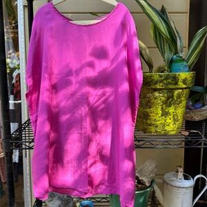 JORDAN Vintage 100% Silk Women's Vibrant Pink Blouse Size 6